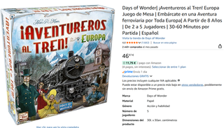 ¡Aventureros al Tren! Europa Juego de Mesa