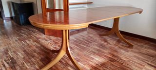 Mesa extensible de comedor madera de teca redonda