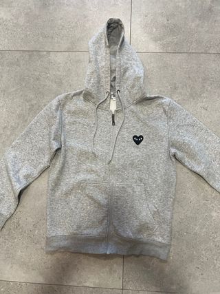 Sudadera CDG gris con cremallera