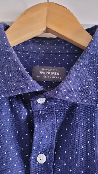 Camisa Sfera Men Azul Lunares XL