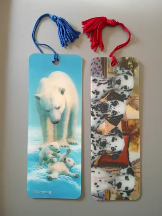 Pack 2 Marcapáginas 3D Oso Polar y Dálmatas