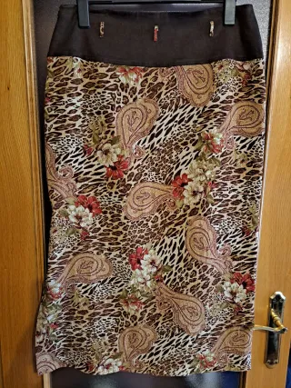 Falda Larga Estampada Talla 48