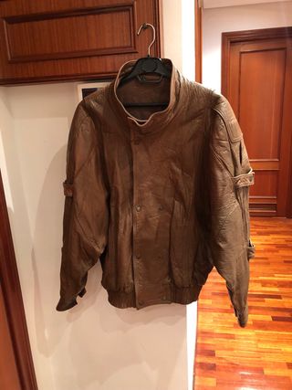 Chaqueta de piel auténtica T.52 marrón Oportunidad