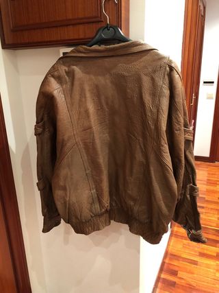 Chaqueta de piel auténtica T.52 marrón Oportunidad