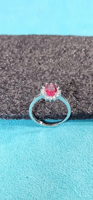 Anillo Plata 925 enjoyado con circonitas AJUSTABLE