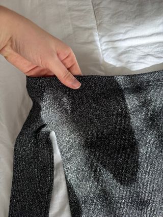 Top gris brillante manga larga