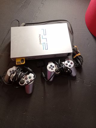 Consola PlayStation 2 PS2 Plata con 2 Mandos
