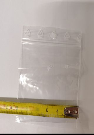 Lotto 500 Buste di plastica e 500 cordini neri