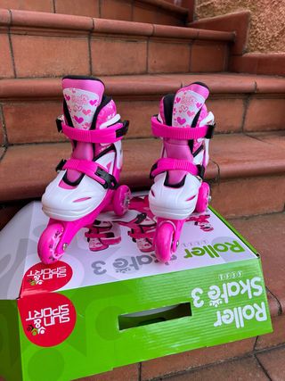 Pattini a rotelle bambina rosa