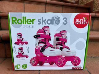 Pattini a rotelle bambina rosa