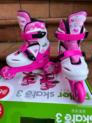 Pattini a rotelle bambina rosa