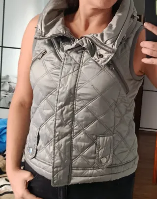 Chaleco acolchado gris plateado Talla L