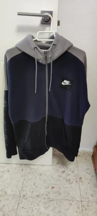Sudadera Nike Azul y Gris con Capucha