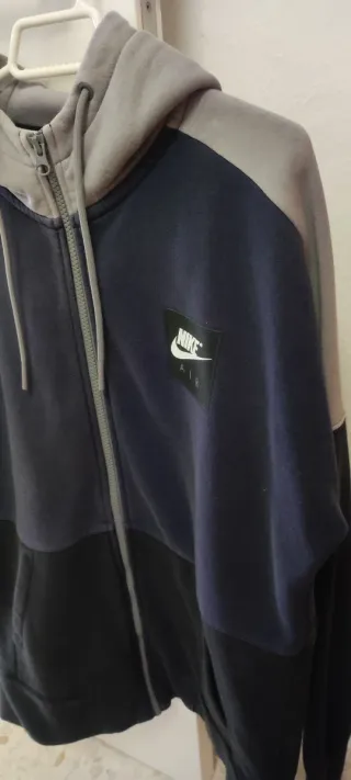 Sudadera Nike Azul y Gris con Capucha