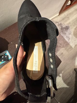 Botines Bershka Tacón Negro Talla 37