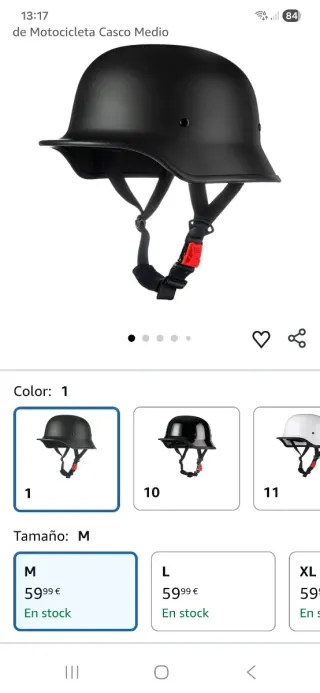 Casco Moto Vintage Negro