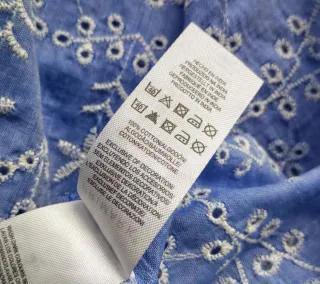 Blusa verano Primark azul bordada T.42