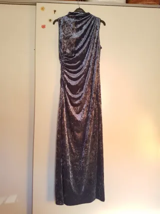 Vestido terciopelo azul Zara