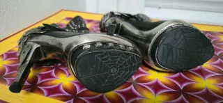 Botines New Rock Negro Plata Punk Talla 36