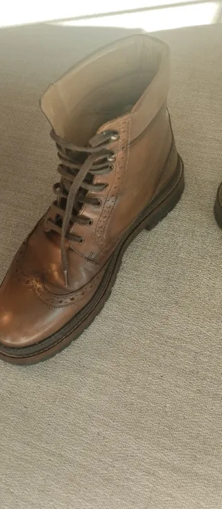 Botas de piel Massimo Dutti Marrón