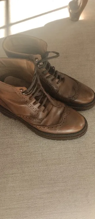 Botas de piel Massimo Dutti Marrón