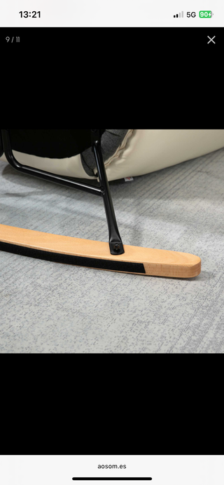 Poltrona dondolo in tessuto e legno