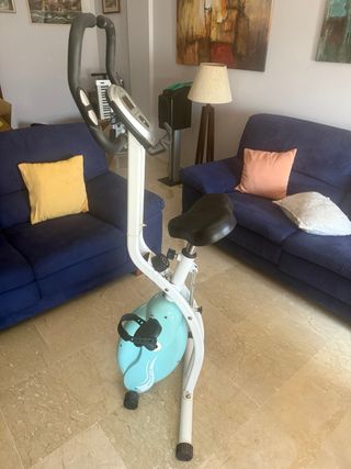 Bicicleta Estática Runfit Azul y Blanca