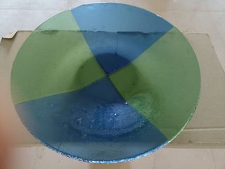 Piatto grande decorativo blu e verde