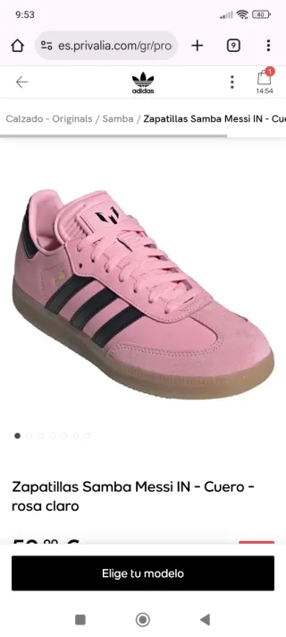 Zapatillas Adidas Samba Messi Rosa y Negro