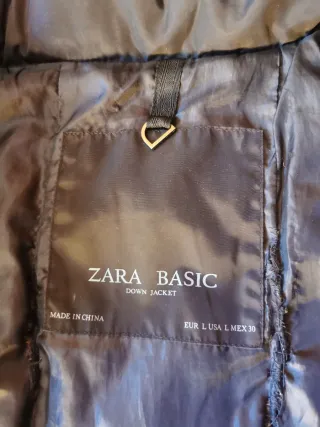 Abrigo plumífero Zara negro mujer