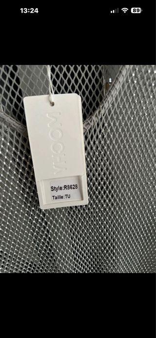 Vestido malla plateado talla única