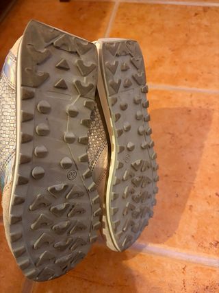 Zapatillas Cetti Piel Beige y Plata