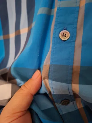 Camisa Burberry Brit Cuadros Azul Talla M