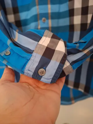 Camisa Burberry Brit Cuadros Azul Talla M