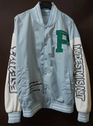 Giubbotto uomo pelle nero/grigio taglia L