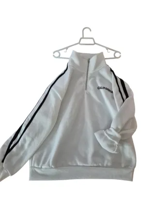 Sudadera California blanca rayas negras