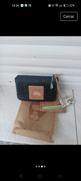 Monedero Anekke azul y beige