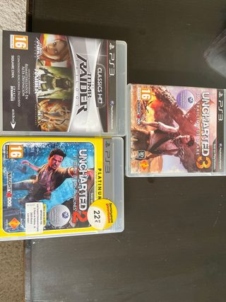 Lote 3 Giochi PS3: Uncharted 2 e 3; Tomb Raider