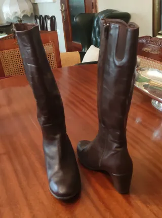 Botas altas de piel mujer