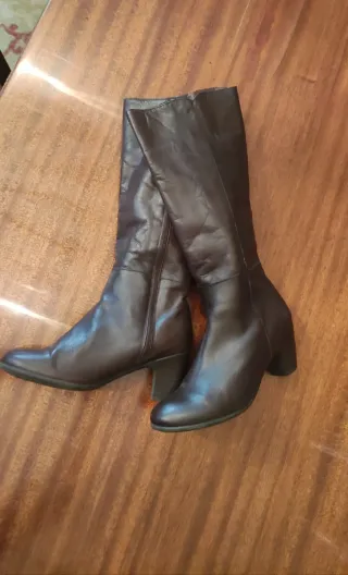 Botas altas de piel mujer