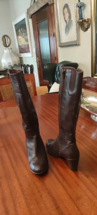 Botas altas de piel mujer
