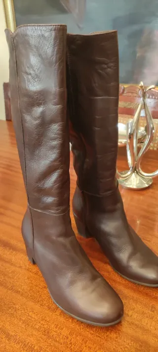Botas altas de piel mujer