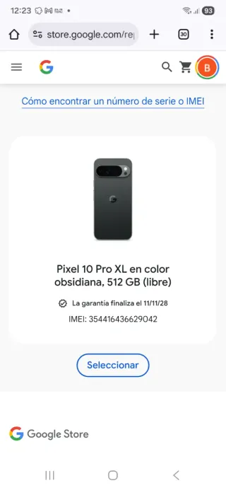 Google Pixel 10 Pro XL 512GB Nuevo
