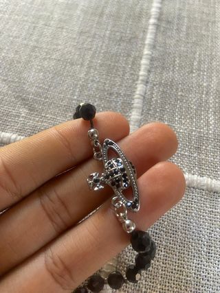 Collar Vivienne Westwood Orb Negro y Plata