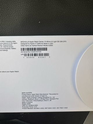 Apple Watch Series 10 46mm Negro GPS Nuevo