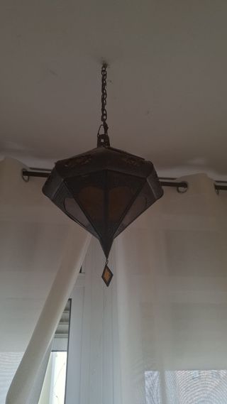 Lámpara Árabe Metálica y Cristal
