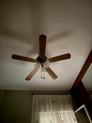 Lámpara Ventilador Techo Madera y Metal