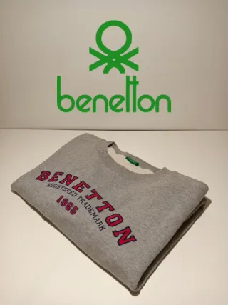 Sudadera Vintage Benetton gris para hombre - XL