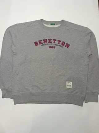 Sudadera Vintage Benetton gris para hombre - XL