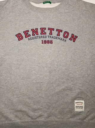 Sudadera Vintage Benetton gris para hombre - XL